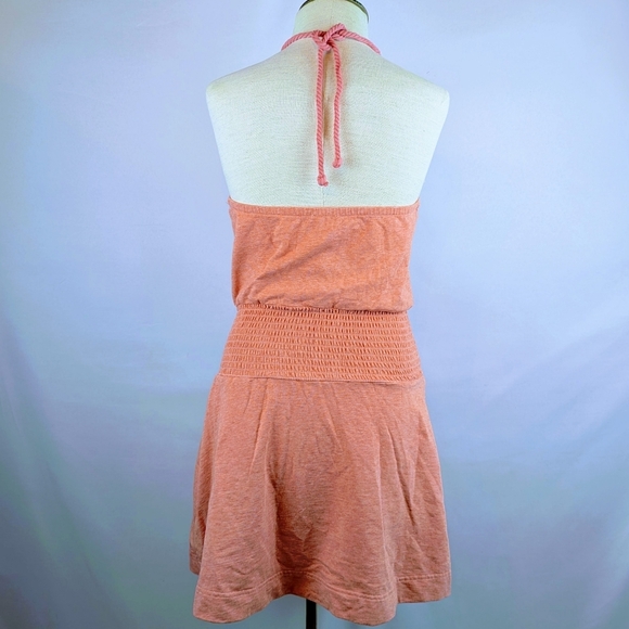 Sundays Anthropologie Ember Mini Dress Halter Neckline Smocked Waist Coral S NWT - Picture 8 of 15